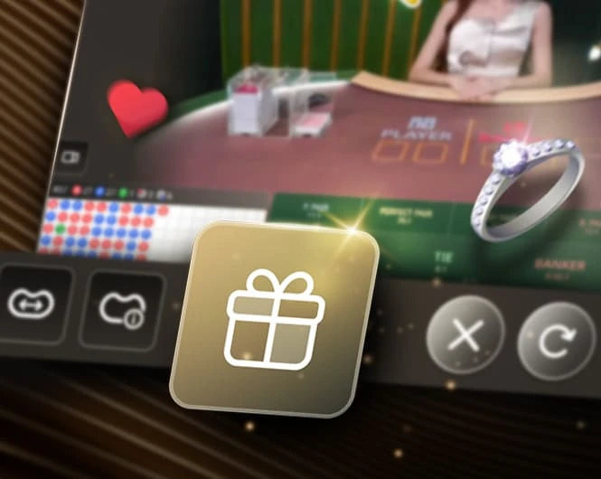 Gift Feature from a live dealer game by SA Gaming, illustrating the new feature for players to send gifts to dealers.